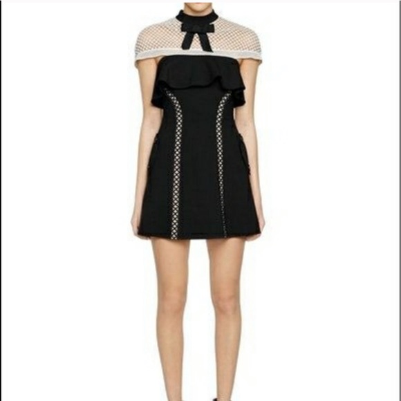 Self-Portrait caped sleeves minion dress - Picture 3 of 16